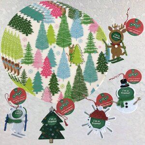 Sleigh Bell Bistro 5 Melamine Christmas Dinner Plates & 5 Pop! Ornaments NWT